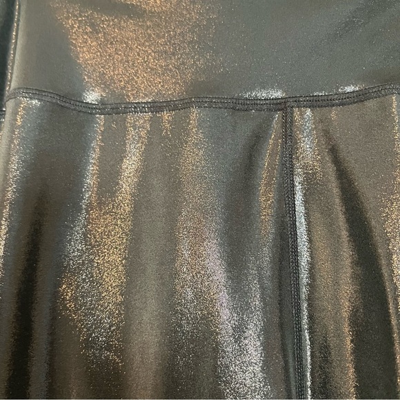 WeWoreWhat Leather Look Black Metallic High Rise Leggings Women's Size Large - Picture 7 of 14